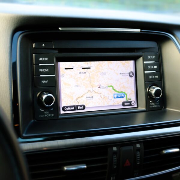 satellite navigation device in car