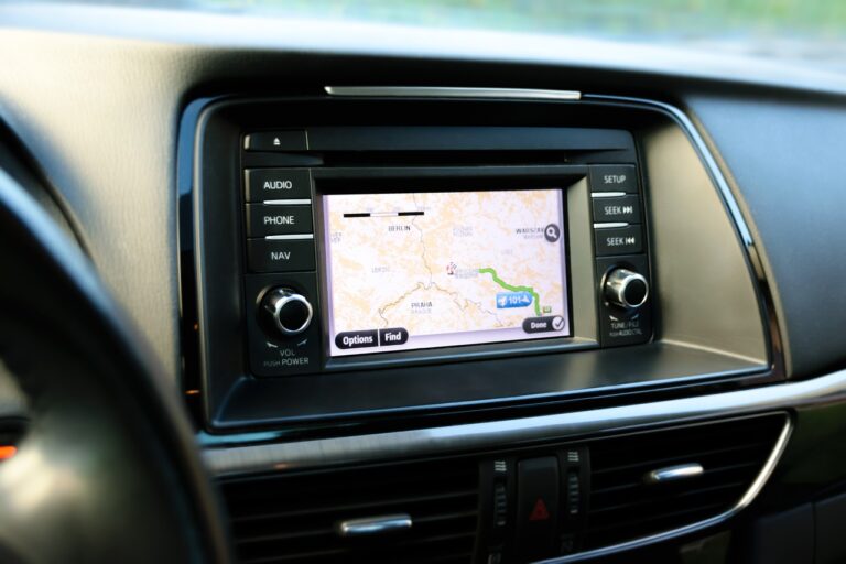 satellite navigation device in car