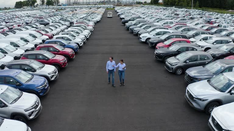 row of cars in a car park