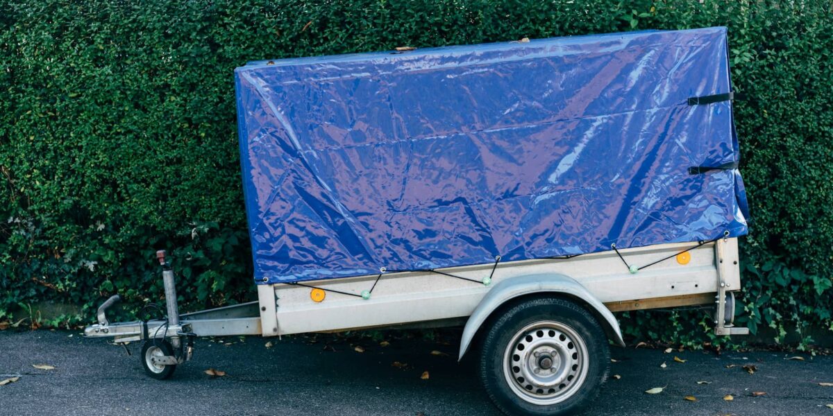 a car trailer parked, suitable for weekend projects and carrying extra loads